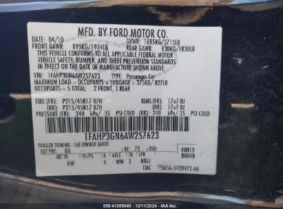 Lot #3034049607 2010 FORD FOCUS SES