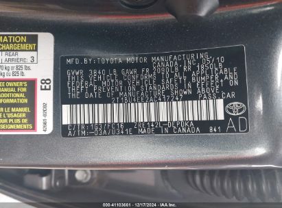 Lot #3052071286 2010 TOYOTA COROLLA LE