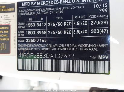 Lot #3035091602 2013 MERCEDES-BENZ GL 350 BLUETEC 4MATIC