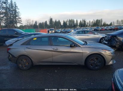 Lot #3035091342 2021 HYUNDAI ELANTRA HYBRID BLUE