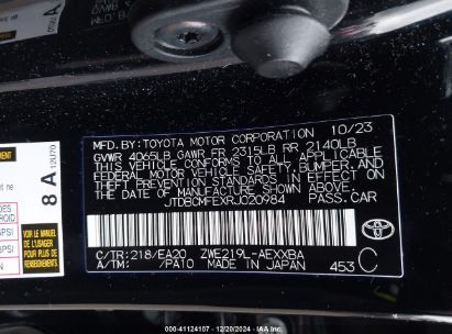 Lot #3035091749 2024 TOYOTA COROLLA HYBRID XLE