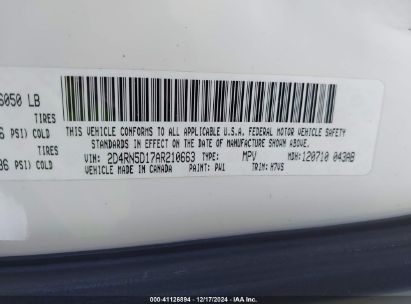 Lot #3051091780 2010 DODGE GRAND CARAVAN SXT