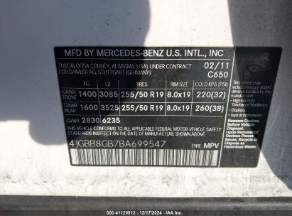 Lot #3037534687 2011 MERCEDES-BENZ ML 350 4MATIC