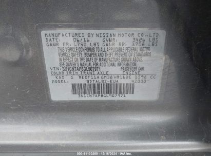 Lot #3035079461 2016 NISSAN VERSA 1.6 SV