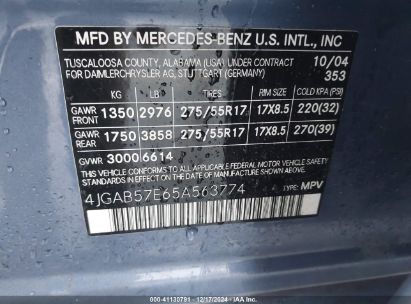 Lot #3035091713 2005 MERCEDES-BENZ ML 350 4MATIC