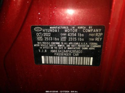 Lot #3035091663 2023 HYUNDAI SONATA SEL