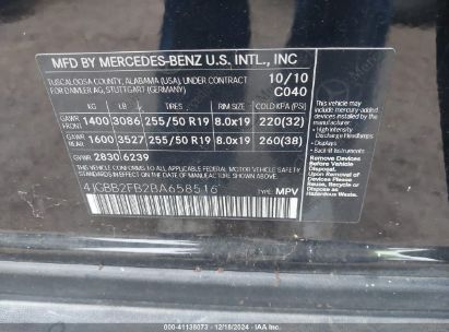 Lot #3051085275 2011 MERCEDES-BENZ ML 350 BLUETEC 4MATIC