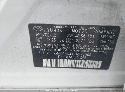 Lot #3037534475 2013 HYUNDAI SONATA HYBRID