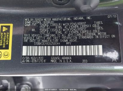 Lot #3053060287 2013 TOYOTA HIGHLANDER PLUS/SE