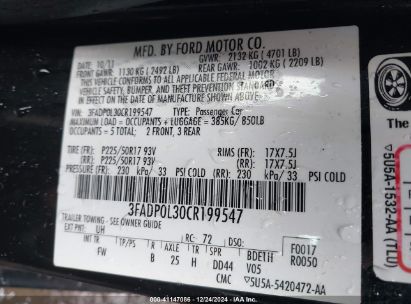 Lot #3053067375 2012 FORD FUSION HYBRID