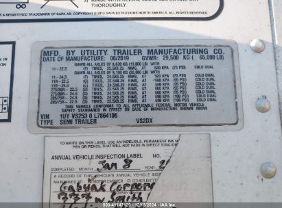 Lot #3053662299 2020 UTILITY TRAILER MFG UTILITY TRAILER MFG