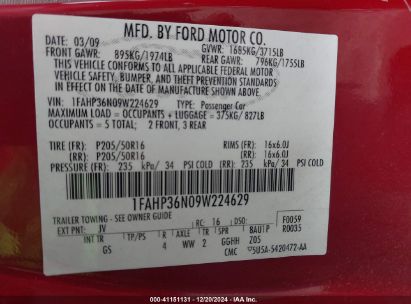 Lot #3034048309 2009 FORD FOCUS SES