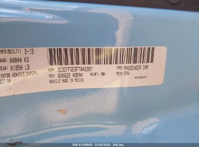 Lot #3051091106 2015 FIAT 500E BATTERY ELECTRIC