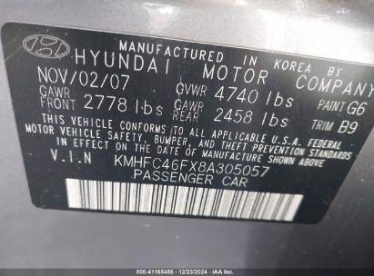 Lot #3050076610 2008 HYUNDAI AZERA LIMITED