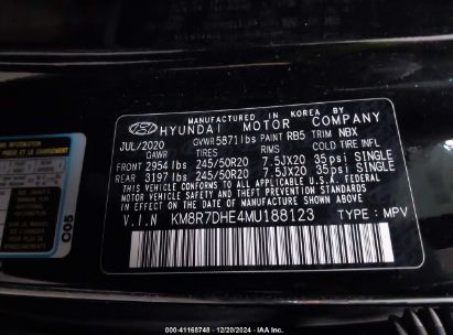 Lot #3035079322 2021 HYUNDAI PALISADE CALLIGRAPHY