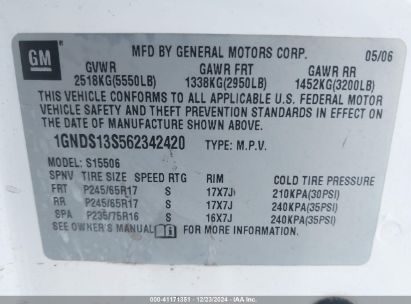 Lot #3045348455 2006 CHEVROLET TRAILBLAZER LS