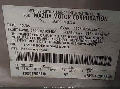 Lot #3053067223 2006 MAZDA MAZDA6 I GRAND SPORT