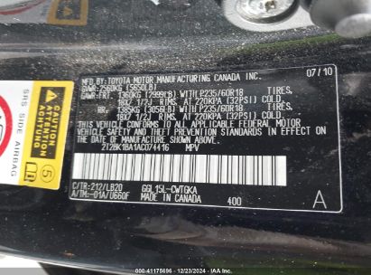 Lot #3056065194 2010 LEXUS RX 350 BASE (A6)