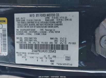 Lot #3051091319 2018 FORD FUSION HYBRID SE