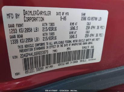 Lot #3046374822 2006 DODGE GRAND CARAVAN SXT