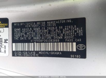 Lot #3035079291 2006 TOYOTA CAMRY SOLARA SE/SLE