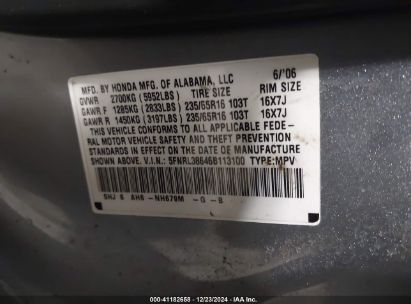 Lot #3034047739 2006 HONDA ODYSSEY EX-L