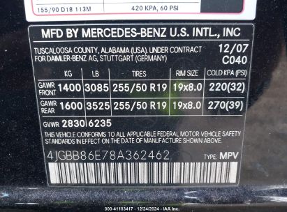 Lot #3037533448 2008 MERCEDES-BENZ ML 350 4MATIC