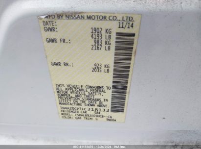 Lot #3052069569 2015 NISSAN LEAF S