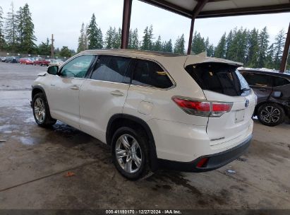 Lot #3056476533 2015 TOYOTA HIGHLANDER HYBRID LIMITED PLATINUM V6