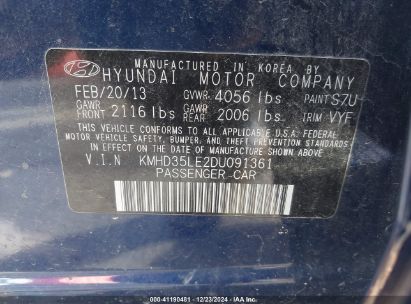 Lot #3054888135 2013 HYUNDAI ELANTRA GT