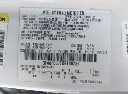 Lot #3056064239 2013 FORD FUSION HYBRID SE