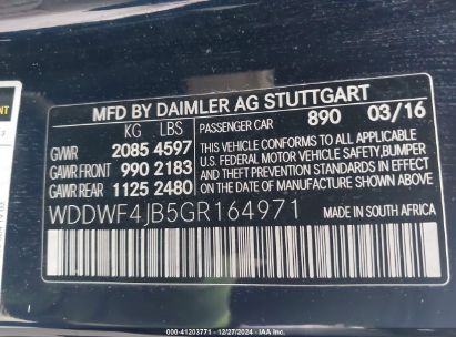 Lot #3056476453 2016 MERCEDES-BENZ C 300 LUXURY/SPORT