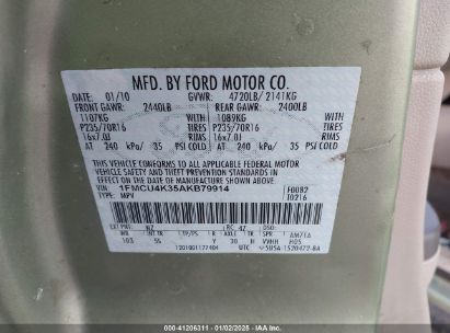 Lot #3050075853 2010 FORD ESCAPE HYBRID LIMITED