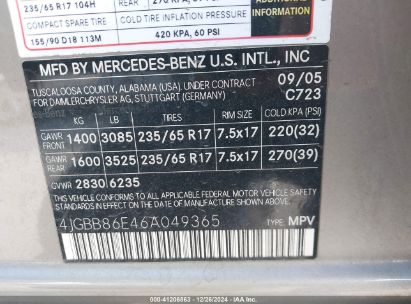 Lot #3050072198 2006 MERCEDES-BENZ ML 350 4MATIC