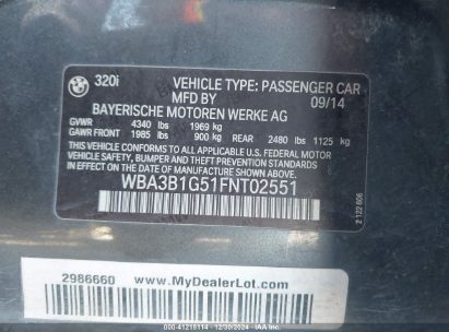 Lot #3052078704 2015 BMW 320I