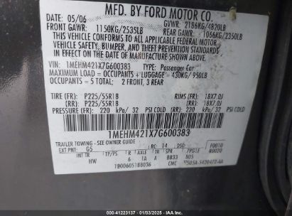 Lot #3056064608 2007 MERCURY MONTEGO PREMIER