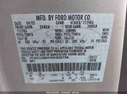 Lot #3048046670 2006 FORD ESCAPE HYBRID