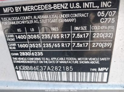 Lot #3050075938 2007 MERCEDES-BENZ ML 350 4MATIC