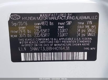 Lot #3045360948 2017 HYUNDAI SANTA FE SPORT 2.4L