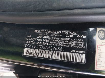 Lot #3056476263 2010 MERCEDES-BENZ E 350 E 350 SPORT