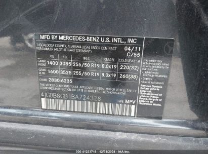 Lot #3046374472 2011 MERCEDES-BENZ ML 350 4MATIC