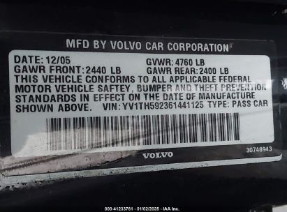 Lot #3050072071 2006 VOLVO S80 2.5T