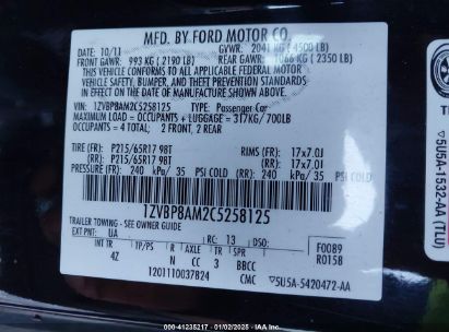 Lot #3052068972 2012 FORD MUSTANG V6 PREMIUM