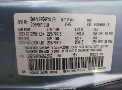 Lot #3057077482 2006 DODGE GRAND CARAVAN SE