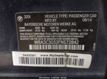 Lot #3056064550 2015 BMW 320I XDRIVE