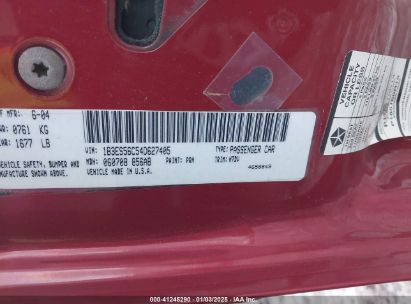 Lot #3052078502 2004 DODGE NEON SXT