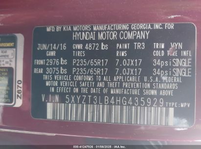 Lot #3056064765 2017 HYUNDAI SANTA FE SPORT 2.4L