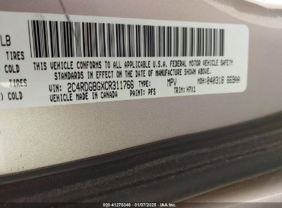 Lot #3057077513 2012 DODGE GRAND CARAVAN SE/AVP