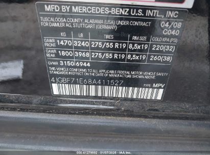 Lot #3056475867 2008 MERCEDES-BENZ GL 450 4MATIC