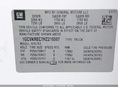 Lot #3057071268 2017 CHEVROLET SILVERADO 1500 1LT